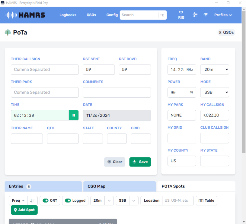 HamRS with Rig control 2.19.1