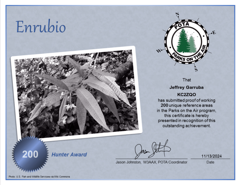 KC2ZQO POTA Enrubio Hunter 2024