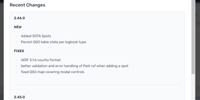 HamRS up and coming version. 2.46.0